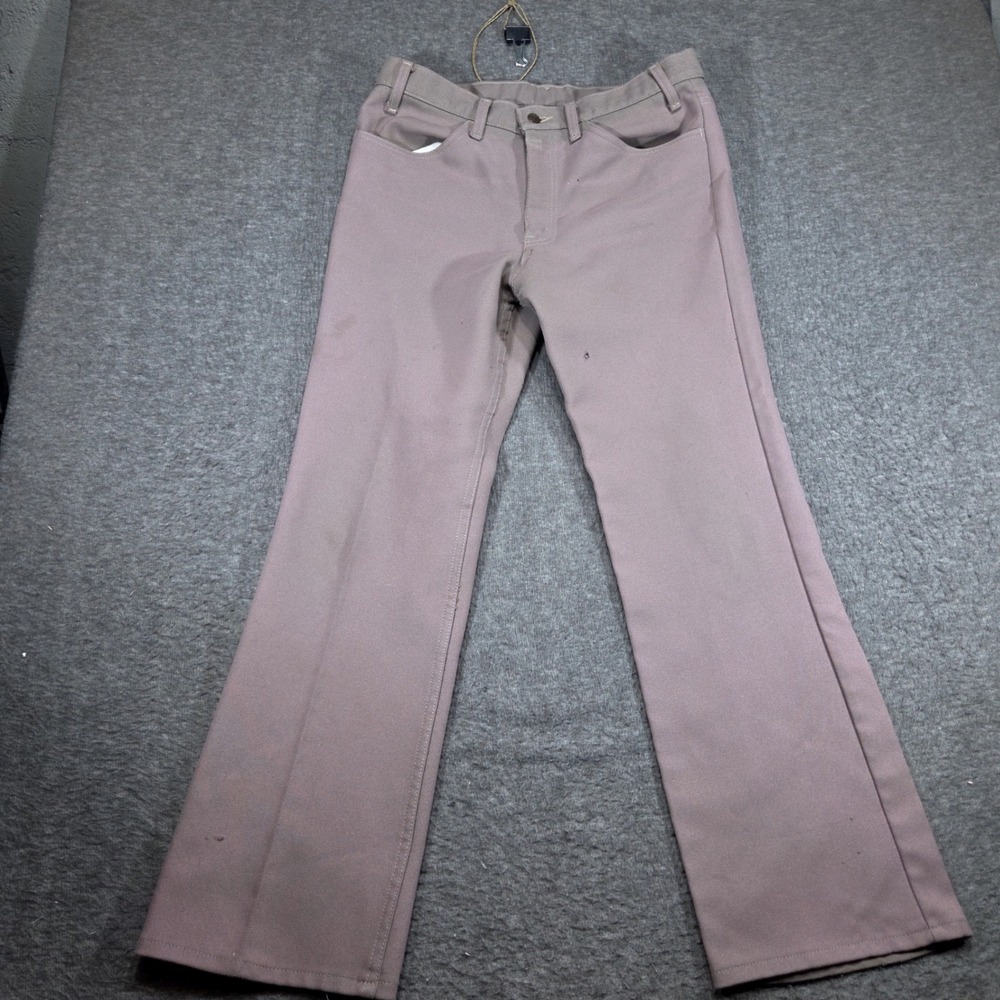 Vintage Levis Sta-Prest Pants Mens 34x30 Mauve Flare Leg 10517-6126 Distressed